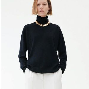 Basic black Zara soft knit turtleneck sweater